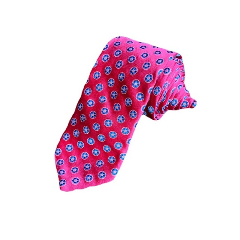 Ted Baker 61 x 3 Red With Dot Pattern Silk Neck Tie